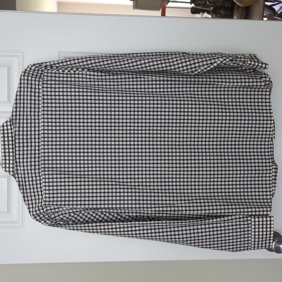 Banana Republic xl non-iron untucked fit checker print button down 17-17 1/2 nwt - Picture 5 of 7